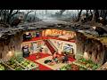 Forest Exploration Adventure: Built a House INSIDE a Tree Trunk | Ghibli ASMR Video