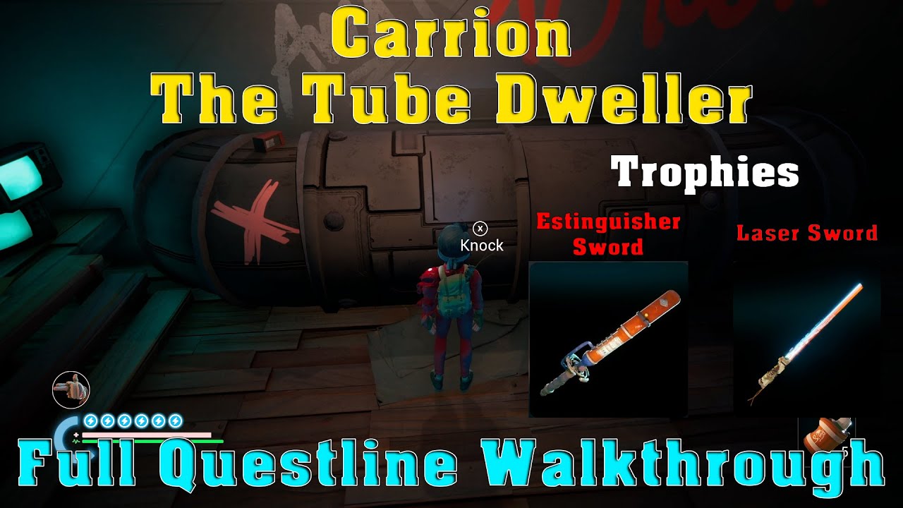 Robots at Midnight: Carrion the tube Dweller full Questline walkthrough || Got the Laser sword