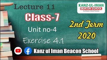Class 7 Math 2nd Term Lecture 11 Kanz ul Iman Beacon School