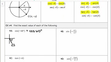 Even and Odd Trig Functions