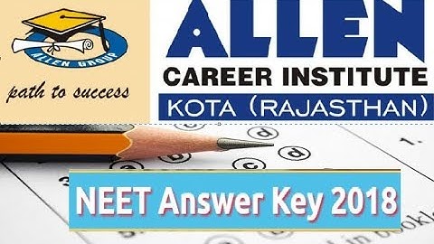 ALLEN Biology Answer Keys & Answer Solutions NEET UG 2018