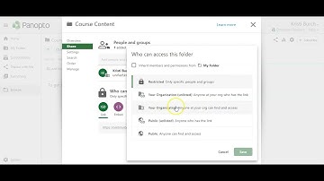 Creating and sharing folders and content in Panopto