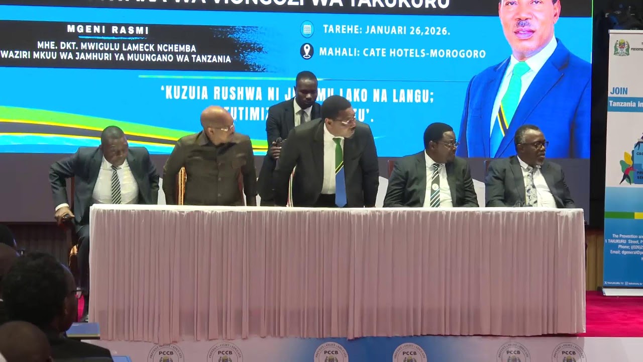 Waziri Mkuu anafungua mkutano mkuu wa Mwaka wa Viongozi wa TAKUKURU