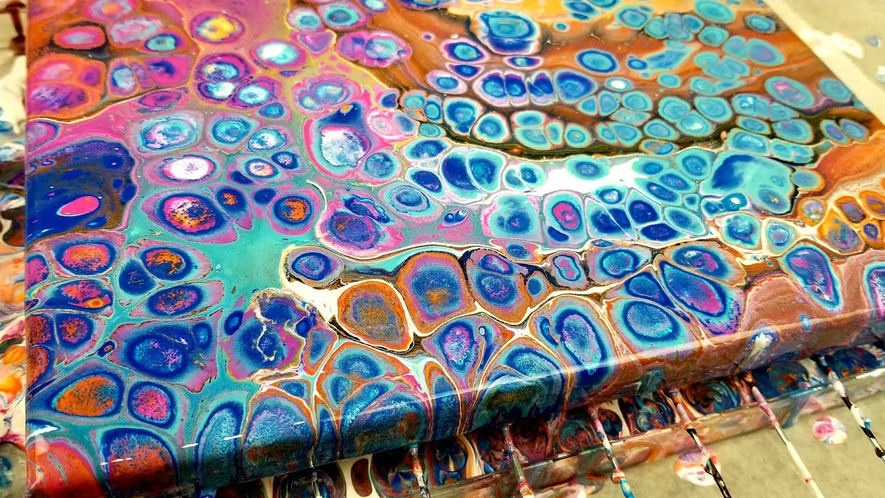 (19) Flip cup Acrylic pour painting with leftover paints, Beautiful ...
