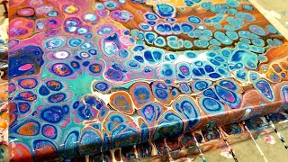 (19) Flip cup Acrylic pour painting with leftover paints,  Beautiful cells