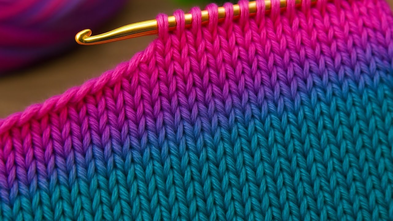 Простой узор тунисского крючка 🧶 Выглядит точь-в-точь как спицы 👏