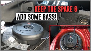 11" JBL BassPro Hub Subwoofer Install in 1991 Fox Body Mustang (Spare Tire Well Sub) - TIPS05E48
