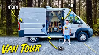 SLIDE OUT KITCHEN 🔪 Chef Builds Custom Camper Van to Cook and Travel VANLIFE