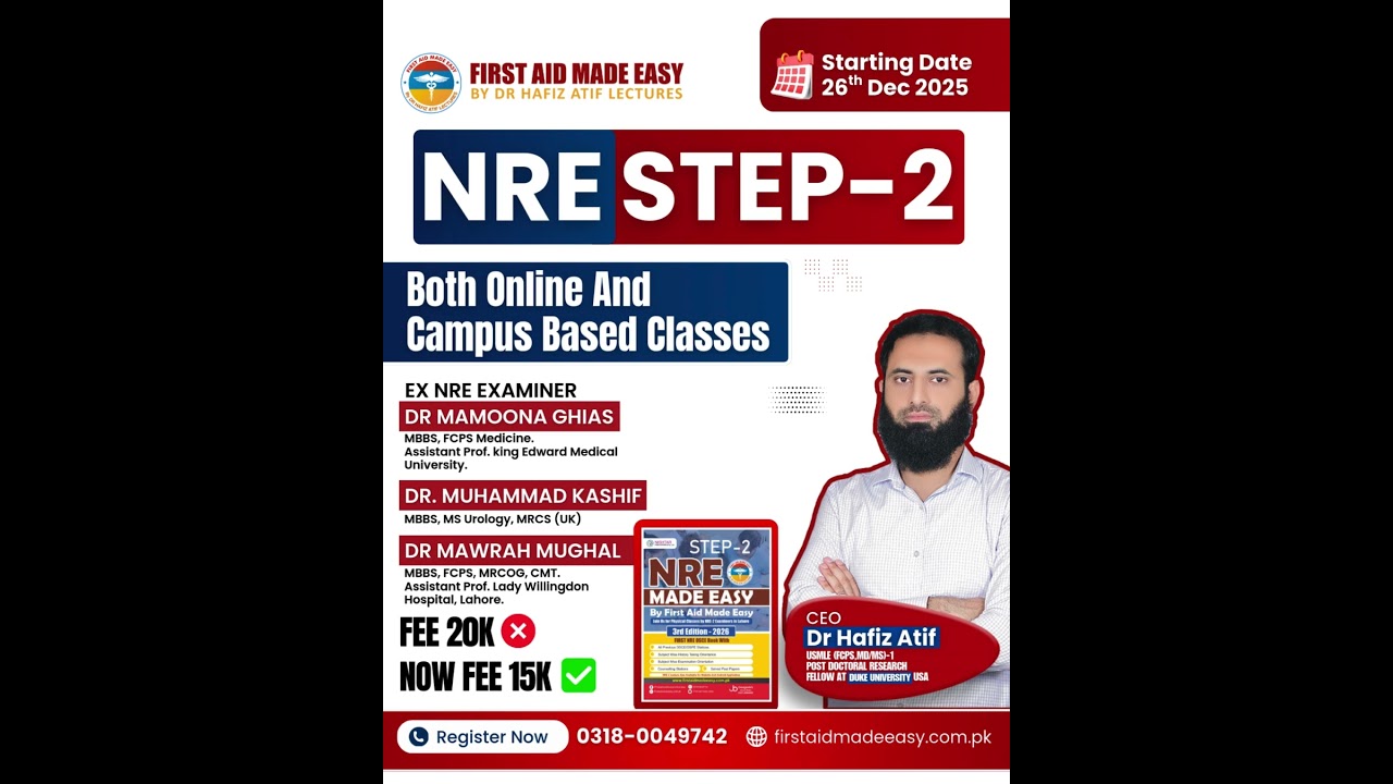 NRE STEP-2 Jan Attempt Plan | Online & On-Campus Base (2026)First Aid Made Easy Platform #nrestep2