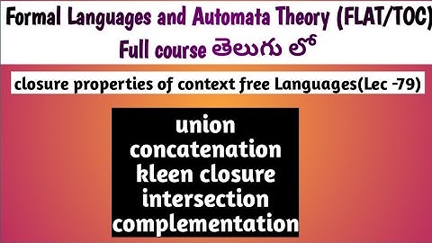 closure properties of context free languages