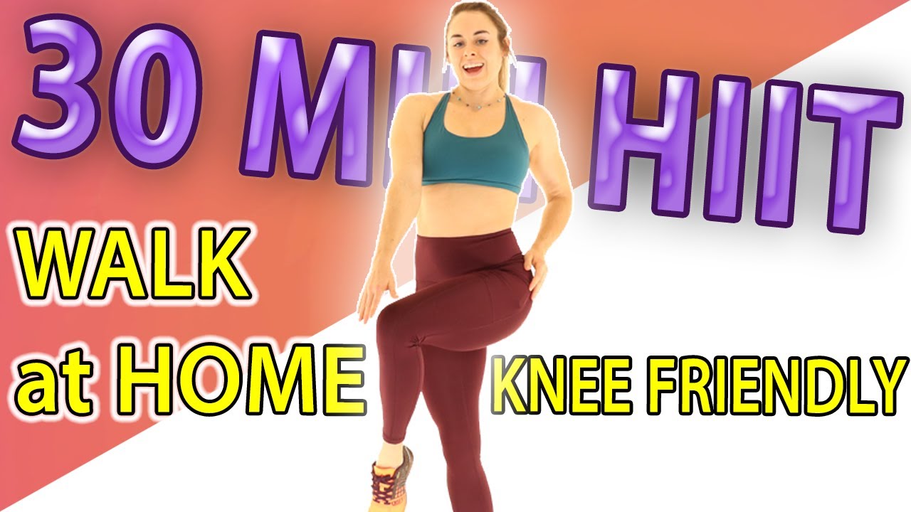 30 Minute HIIT AT-HOME SPEED WALKING for Weight Loss (KNEE FRIENDLY Beginner STANDING Workout)