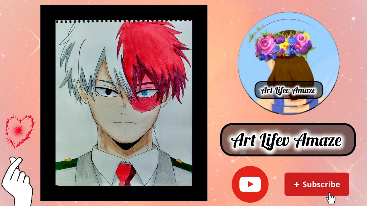 How to draw a sketch of shoto todoroki from mha✨✍️ //step by step// for beginners☺️✨