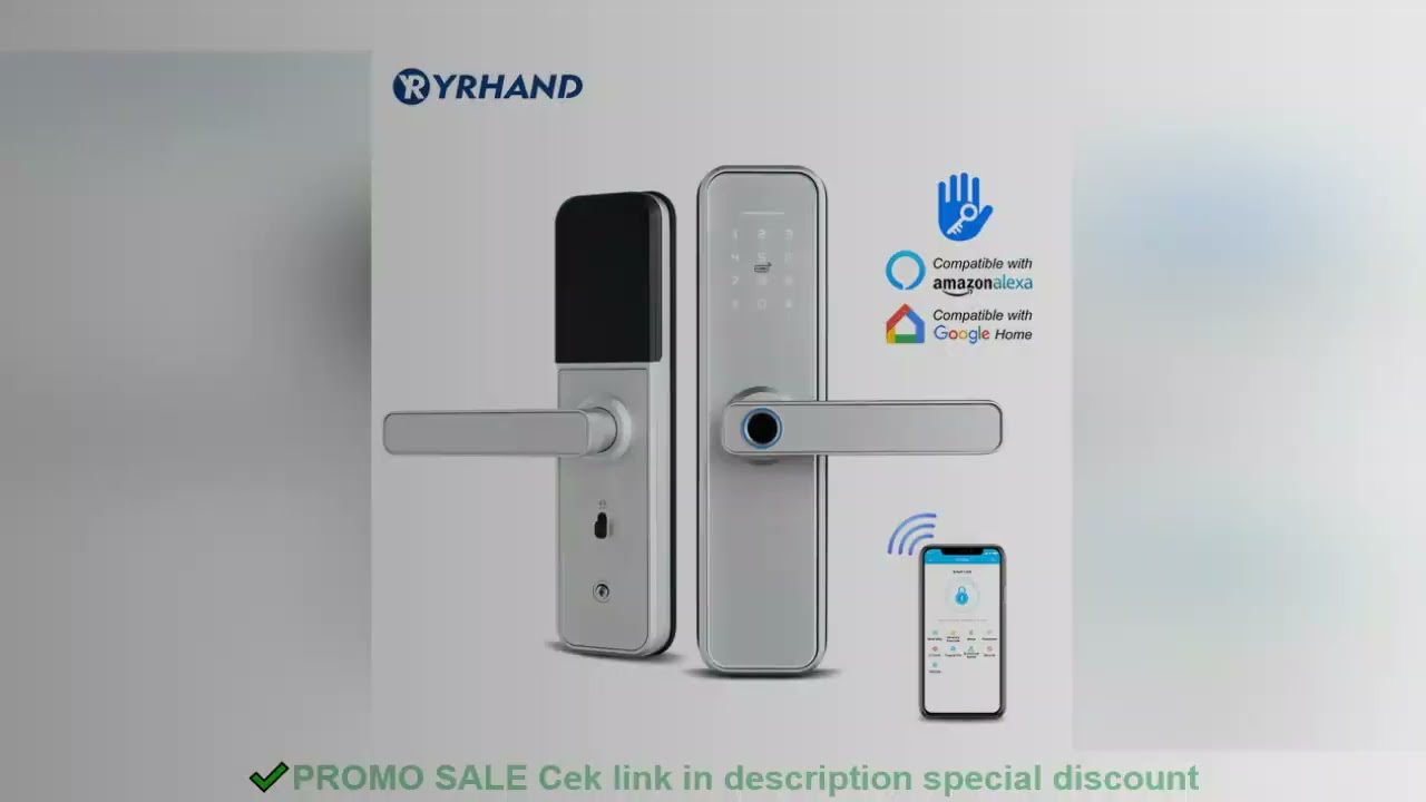 X5 Wifi Electronic Smart Door Lock With ttlock App, Security Biometric Fingerprint Intelligent Lock