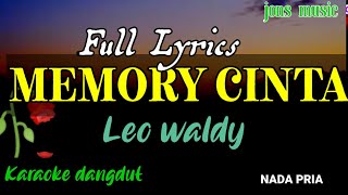 Memory Cinta   Leo Waldy  Karaoke Dangdut  Nada Pria