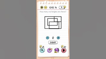 Brain Test Tricky Puzzles Level 76 Answer | How many rectangles are there?