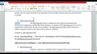SqlConnection, Database Connectivity Classes, classes