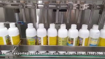 Automatic Liquid Fertilizer Filling Line | Servo based pesticide liquid filling machine