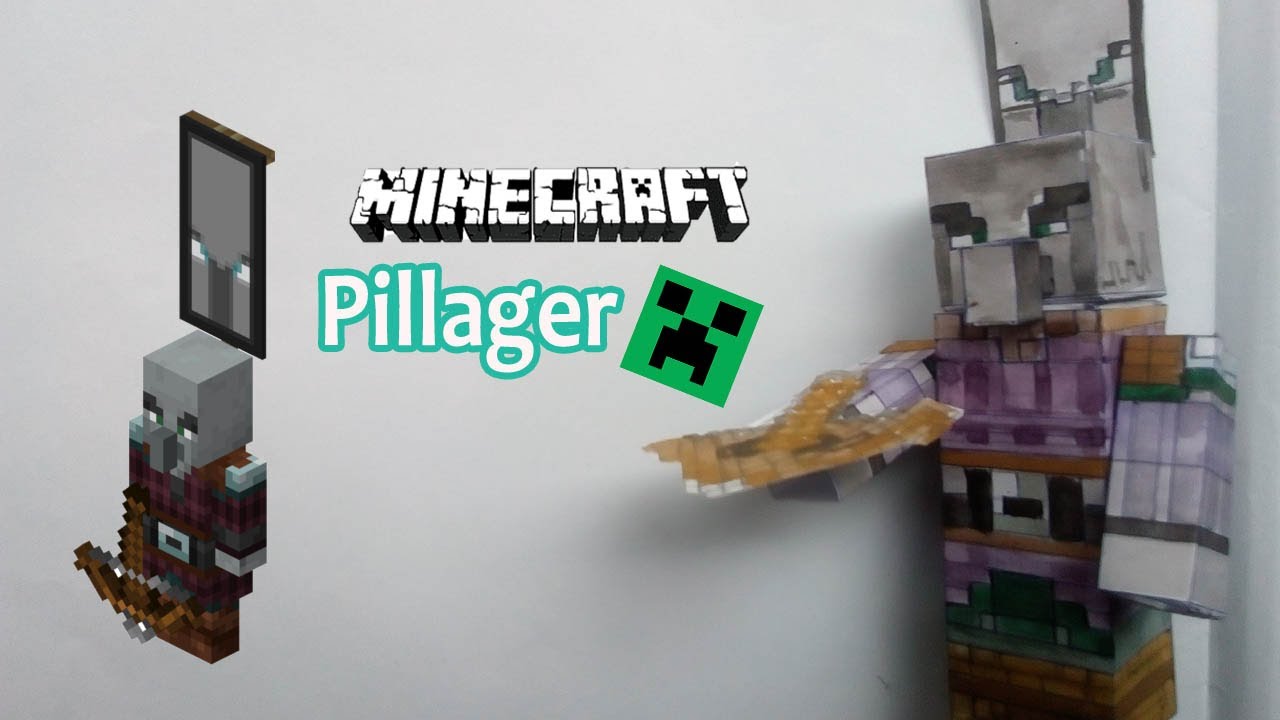 Paper Pillager with Ominous Banner Paper Minecraft Pillager tutorial