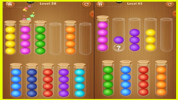 color ball sort wooden puzzle -all levels gameplay android/ios (level 38-45)