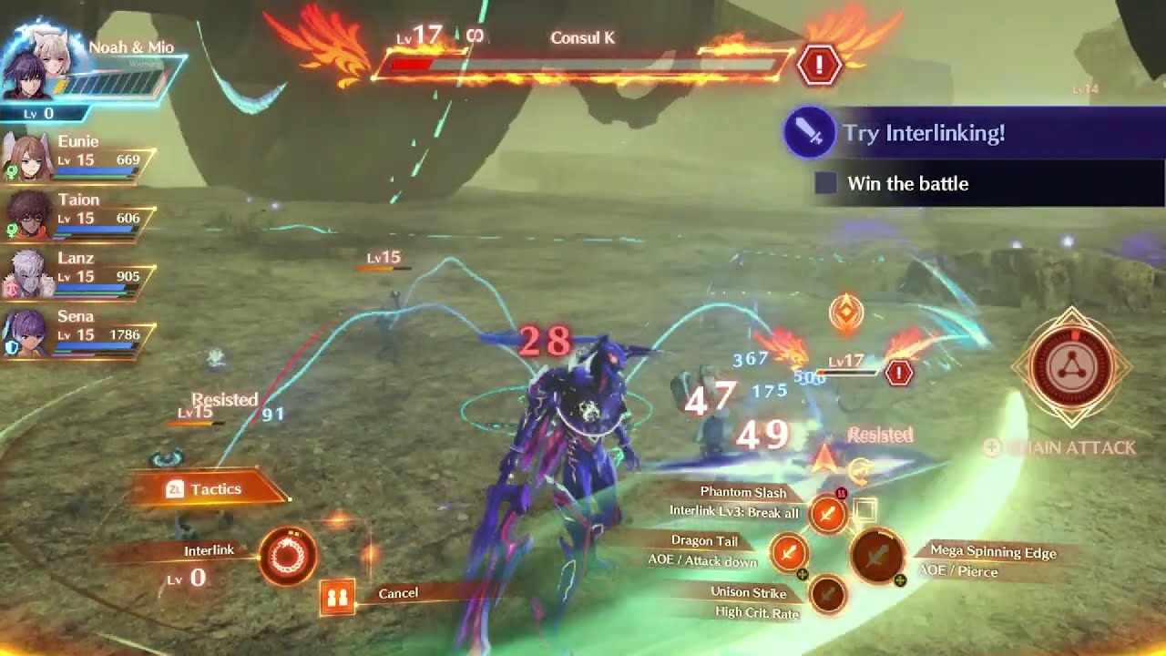 Xenoblade Chronicles 3 Use Interlink Defeat Consul K