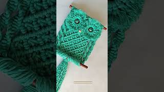 Macrame Boho Green Owl Tutorial 🦉 || home decor #viralvideo #youtubeshorts #diy