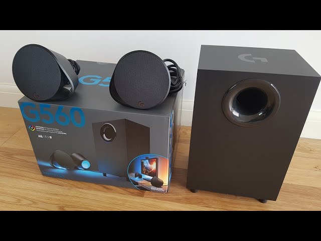 Logitech G560 PC Gaming Speaker System with 7.1 DTS:X Ultra Surround Sound,  Game based LIGHTSYNC RGB, Two Speakers and Subwoofer, Bluetooth, USB