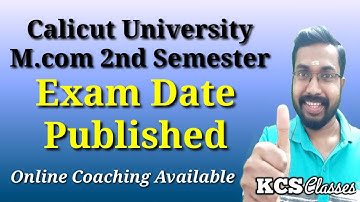 Calicut University M.com 2nd Semester Exam Date Published
