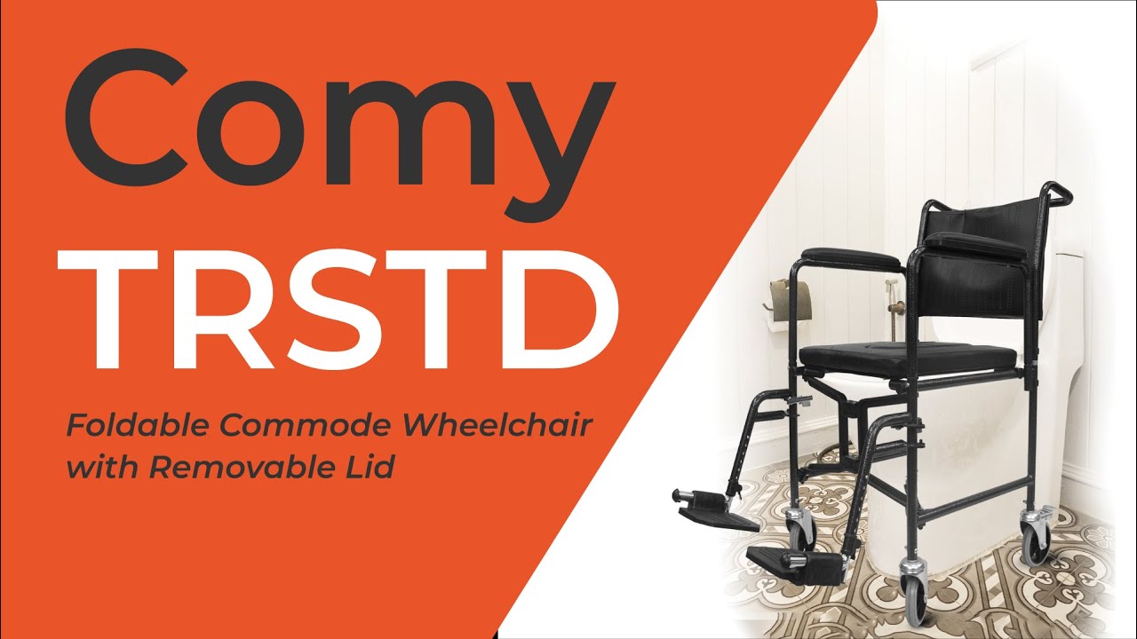Rehamo Comy TRSTD Foldable Commode Wheelchair with Removable Commode Bin | 1 Year Warranty