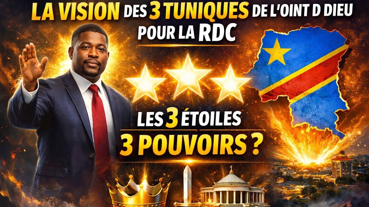 LA VISION DES 3 TUNIQUES DE L’OINT D DIEU  POUR LA RDC –LES 3 ÉTOILES QUI SONT 3 POUVOIRS