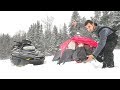 SOLO SNOWMOBILE CAMPING!!! | (Olight S1R Baton II)