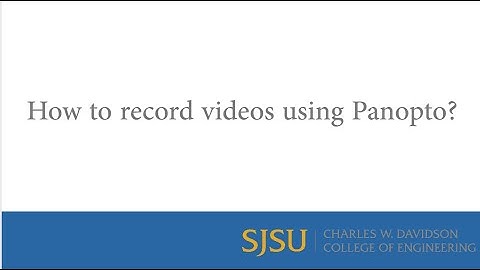 How to record using Panopto