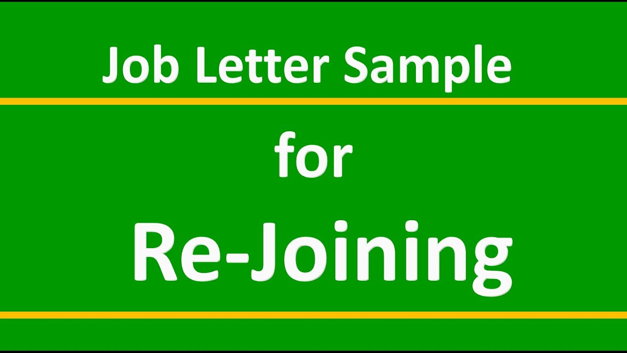 Application For Re Joining Of Job  | Letter Format For Re Joining Of Job