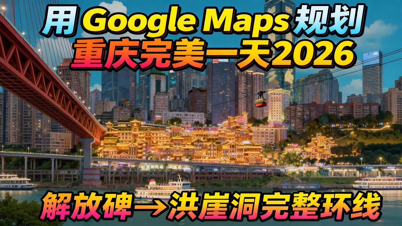 用Google Maps规划重庆完美一天2026｜解放碑→洪崖洞完整环线｜中国系列 第02集