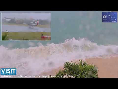 LIVE SXM Airport February 3 ✈️ -  Maho Beach Sint Maarten