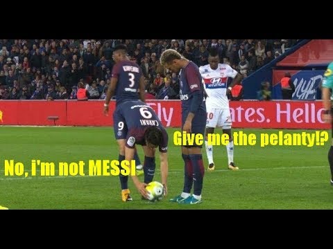 Neymar JR & Cavani Fight for Penalty & Free Kick (Cavani's Not Messi)
