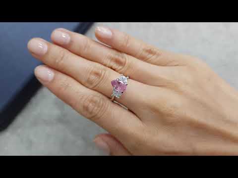 Pink-purple spinel from Tajikistan in pear cut 1.43 ct Video  № 3
