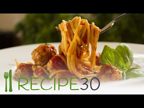 CHICKEN MEATBALLS SPAGHETTI  - By www.recipe30.com