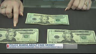 Athens Police warn community of counterfeit money being used at businesses