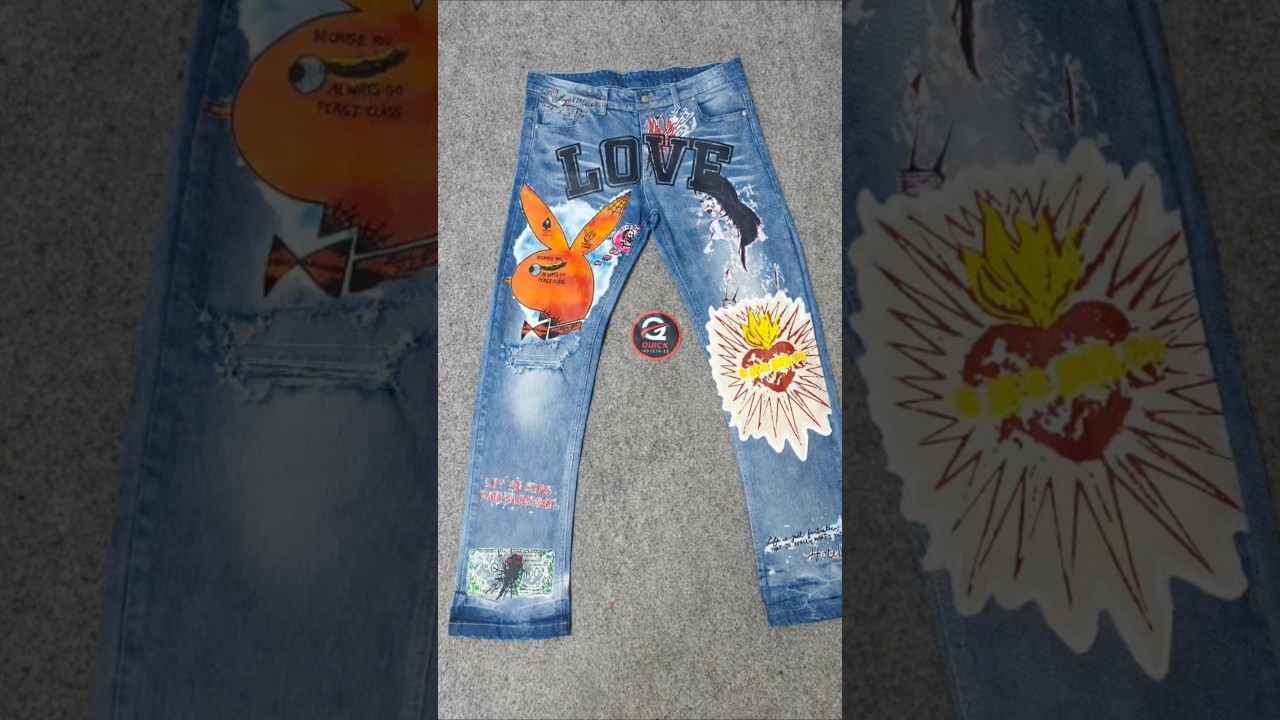 Jeans Pant With Screen Print and DTF Logo 🔥🥵