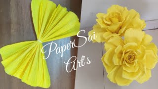 Flores de papel crêpe rosas,Giant Crepe paper rose flower for room decor Handmade@PaperSaiarts