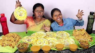 முட்டை தோசை VS சிக்கன் ரைஸ் சாப்டலாம் வாங்க  Eating challenge in Tamil Foodies Divya Vs Anushya
