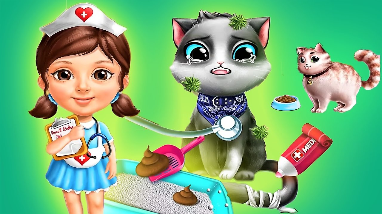 Sweet Baby Girl - Cat Doctor Fun Little Kitten - Animal Care Games - YouTube