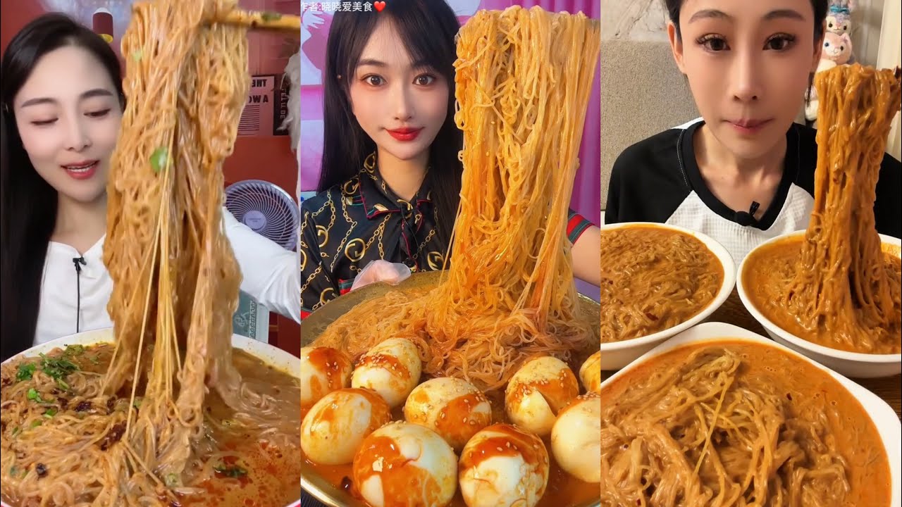 ASMR | Susam Soslu Tel Şehriye Çorbası Yeme | Vermicelli Soup with Sesame Sauce chinese food mukbang