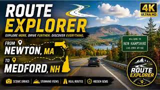 Scenic Drive from Newton, MA to Medford, NH | 4K Road Trip