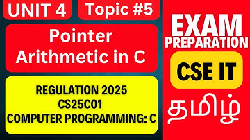 CS25C01 C Programming | Pointer Arithmetic in C | Anna University R2025