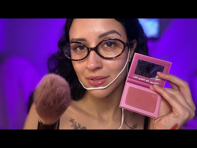 ASMR: Makeup artist does your makeup for Christmas dinner! 🎄 #asmr