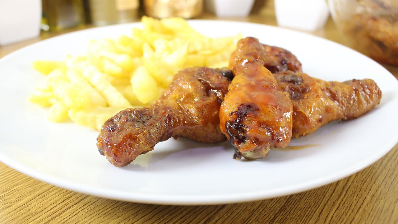 دجاج مقلي بطريقتي وبدون زيت وجبة سريعة - Crispy Oven fried chicken without oil