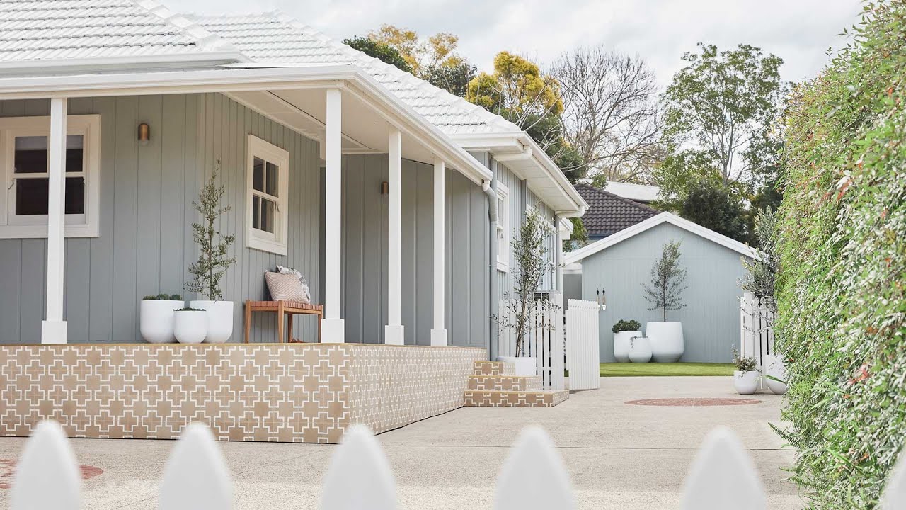 Facade + Outdoor Bar Reveal, Episode 1 | Contemporary Cottage Renovation | House 12