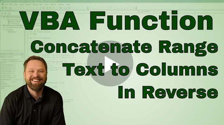 Excel VBA Concatenate Function - The Reverse of Text to Columns - Code and File Included