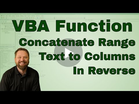 Excel VBA Concatenate Function - The Reverse of Text to Columns - Code and File Included @EverydayVBAExcelTraining